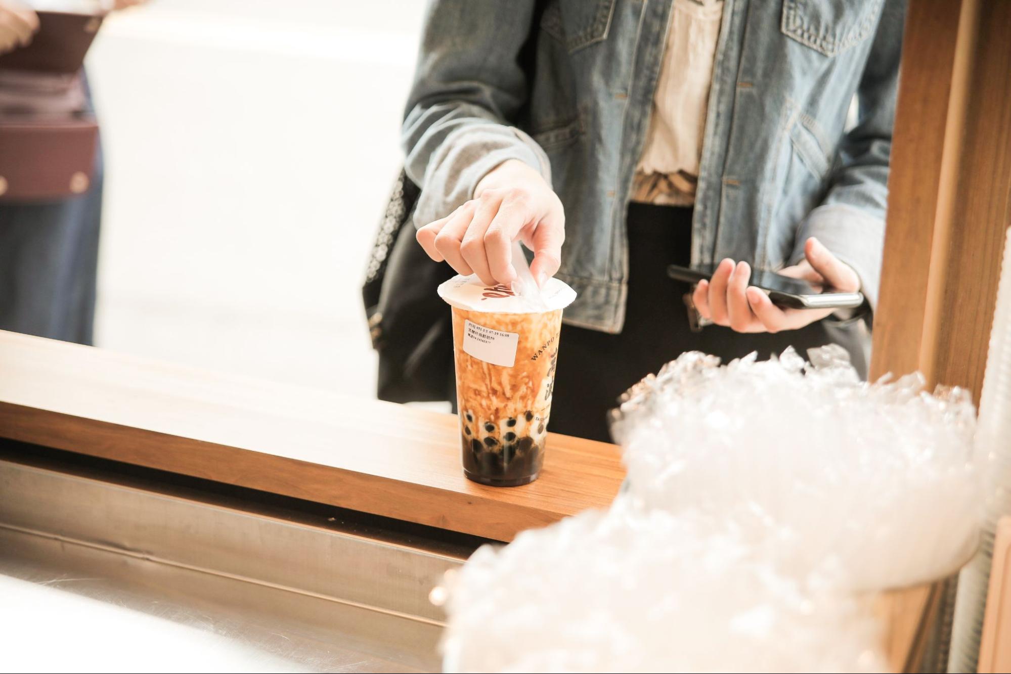 a delicious looking cup of bubble tea